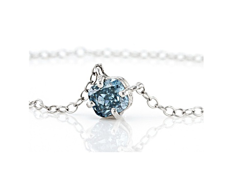 Blue Lab-Grown Diamond 14kt White Gold Necklace 0.33ctw