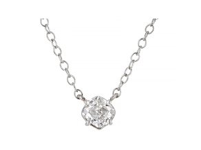 White Lab-Grown Diamond 14k White Gold Solitaire Necklace 0.33ctw