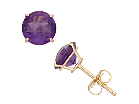 Amethyst 10K Yellow Gold Stud Earrings, 1.40ctw