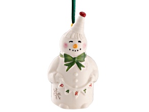 Belleek Party Snowman Hanging Ornament