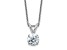 Rhodium Over 14K Gold 1 ct. 6.5mm Round J-K Color Moissanite Solitaire Pendant with Chain