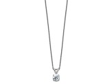 Rhodium Over 14K Gold 1 ct. 6.5mm Round J-K Color Moissanite Solitaire Pendant with Chain