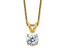 14K Yellow Gold 1 ct. 6.5mm Round J-K Color Moissanite Solitaire Pendant with Chain