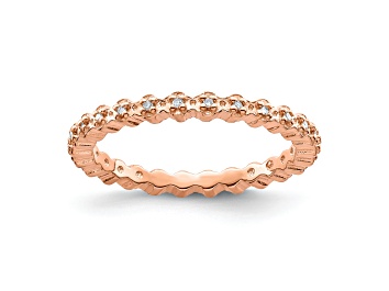 Picture of 14K Rose Gold Over Sterling Silver Stackable Expressions Diamond Pink-plated Ring 0.08ctw