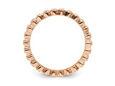 14K Rose Gold Over Sterling Silver Stackable Expressions Diamond Pink-plated Ring 0.08ctw