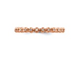 14K Rose Gold Over Sterling Silver Stackable Expressions Diamond Pink-plated Ring 0.08ctw