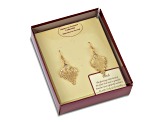 24k Yellow Gold Dipped Birch Leaf Gold-tone Dangle Earrings