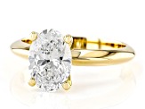 14K Yellow Gold Oval IGI Certified Lab Grown Diamond Solitaire Ring 2.0ct, F Color/VS2 Clarity