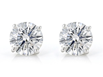 Picture of White Lab-Grown Diamond 14K WG Solitaire Stud Earrings 4ctw G Color VS2 Clarity