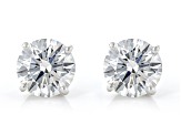 White Lab-Grown Diamond 14K WG Solitaire Stud Earrings 4ctw G Color VS2 Clarity
