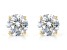 White Lab-Grown Diamond 14K YG Solitaire Stud Earrings 4ctw G Color VS2 Clarity