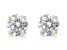 White Lab-Grown Diamond 14K YG Solitaire Stud Earrings 4ctw G Color VS2 Clarity