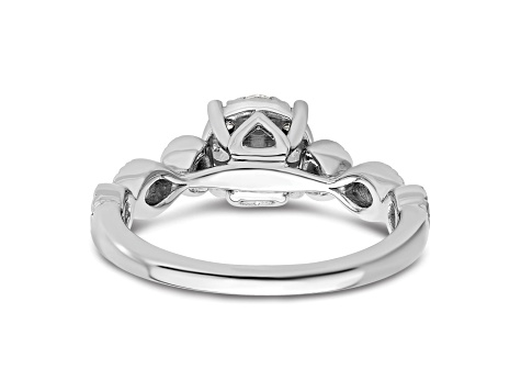 Rhodium Over 14K White Gold Lab Grown Diamond VS/SI GH, Cluster Ring 0.782ctw