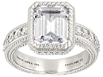 Picture of Judith Ripka 7.80ctw Bella Luce® Diamond Simulant Rhodium Over Sterling Silver Ring