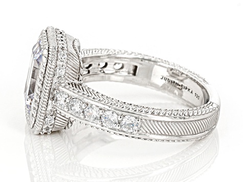 Judith Ripka 7.80ctw Bella Luce® Diamond Simulant Rhodium Over Sterling Silver Ring