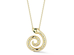 Sterling Statements 14K Yellow Gold Over Silver Cubic Zirconia Spiral Snake Pendant Necklace