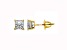 White Diamond 14K Yellow Gold Solitaire Stud Earrings 1.00CTW