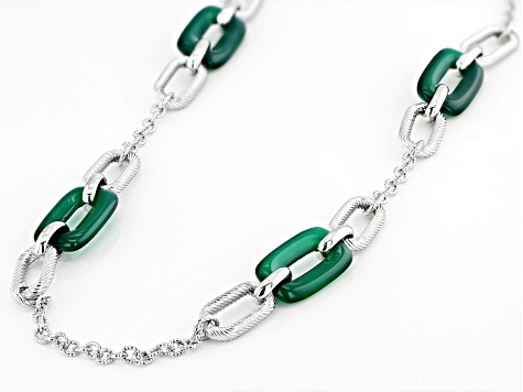 Green Agate Station Necklace sale