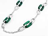 Judith Ripka Green Agate Rhodium Over Sterling Silver 38" Station Necklace