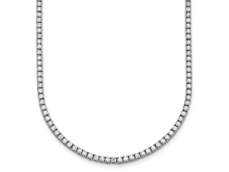 White Lab-Grown Diamond G-H SI 14k White Gold 18" Tennis Necklace 4.50ctw