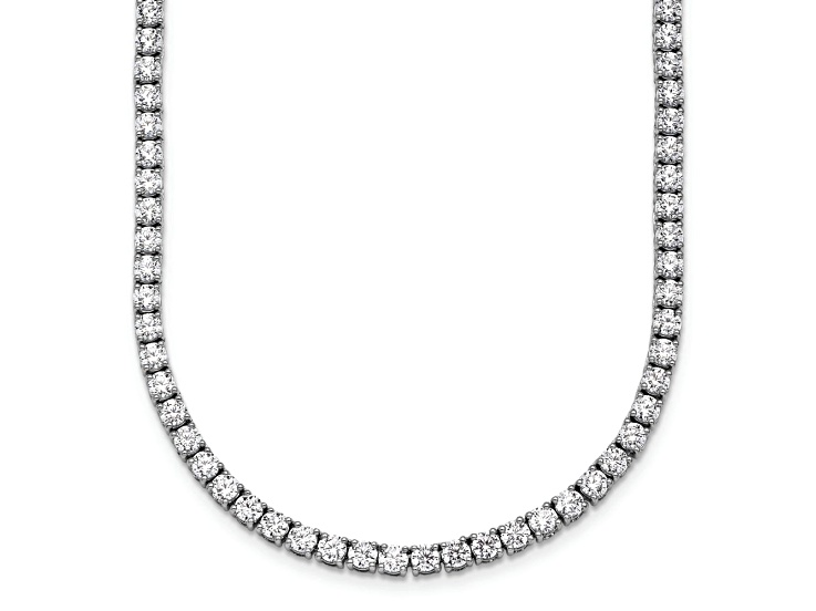 White Lab-Grown Diamond G-H SI 14k White Gold 20" Tennis Necklace 15.00ctw