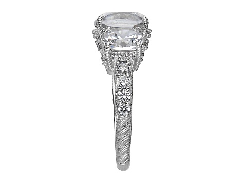 Judith Ripka Cubic Zirconia Rhodium Over Sterling Silver Ring 10.34ctw