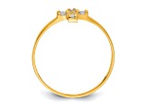 14K Yellow Gold Cubic Zirconia Cross Baby Ring