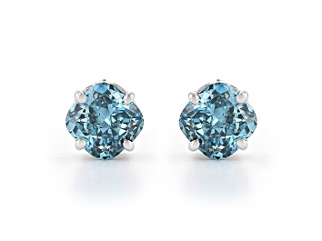 Picture of Blue Lab-Grown Diamond 14k White Gold Stud Earrings 1.50ctw