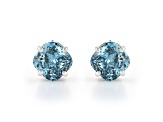 Blue Lab-Grown Diamond 14k White Gold Stud Earrings 1.50ctw