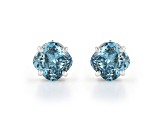 Blue Lab-Grown Diamond 14k White Gold Stud Earrings 1.50ctw