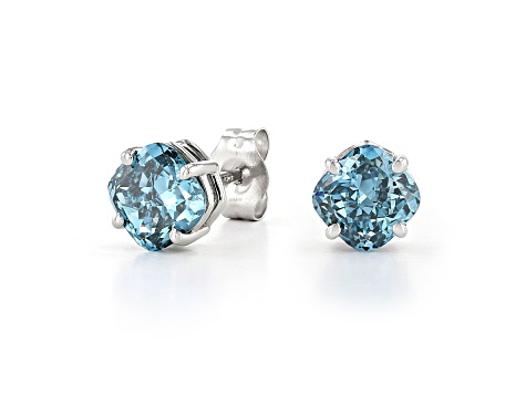 Blue Lab-Grown Diamond 14k White Gold Stud Earrings 1.50ctw