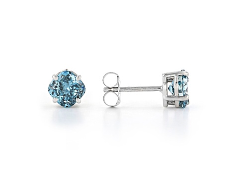 Blue Lab-Grown Diamond 14k White Gold Stud Earrings 1.50ctw