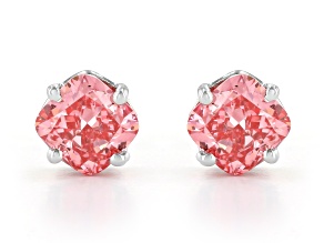 pink lab-grown diamond 14kt white gold stud earrings 1.50ctw