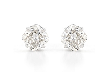 Picture of White Lab-Grown Diamond 14k White Gold Stud Earrings 1.50ctw