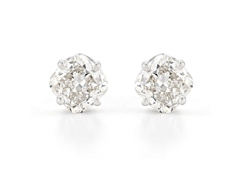 Picture of Cushion Cut White Lab-Grown Diamond H-I SI 14k White Gold Stud Earrings 1.50ctw