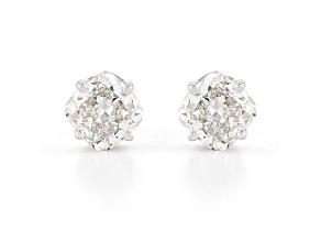 White Lab-Grown Diamond I-J SI 14k White Gold Stud Earrings 1.50ctw