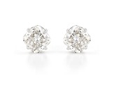 White Lab-Grown Diamond 14k White Gold Stud Earrings 1.50ctw