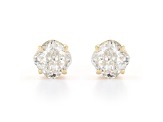 Cushion Cut White Lab-Grown Diamond H-I SI 14k Yellow Gold Stud Earrings 1.50ctw