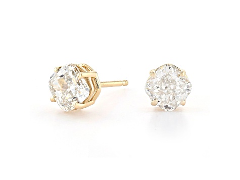 White Lab-Grown Diamond 14k Yellow Gold Stud Earrings 1.50ctw