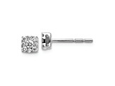 Rhodium Over 10k White Gold 6mm 0.24ctw Diamond Cluster Stud Earrings