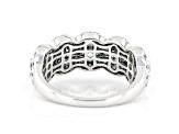 Blue And White Lab-Grown Diamond 14k White Gold Halo Band Ring 2.50ctw