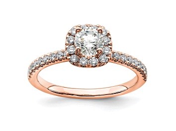 Picture of 14K Rose Gold Eternal Promise Lab Grown Diamond Halo Complete Ring 0.75ctw