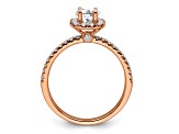 14K Rose Gold Eternal Promise Lab Grown Diamond Halo Complete Ring 0.75ctw