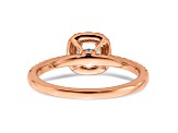 14K Rose Gold Eternal Promise Lab Grown Diamond Halo Complete Ring 0.75ctw