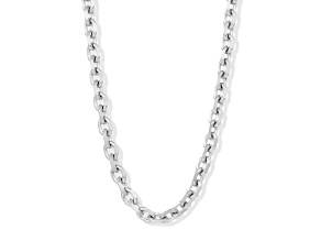 Invicta Jewelry Men's Knife Edge Oval Link Chain Necklace (10.6mm) - 24"