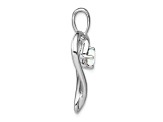 Rhodium Over 14k White Gold Lab Created Opal Heart Pendant