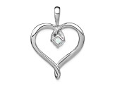 Rhodium Over 14k White Gold Lab Created Opal Heart Pendant