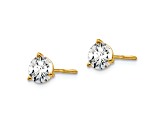 14K Yellow Gold Lab Grown Diamond 1ct. VS/SI GH+, 3 Prong Screwback Earrings