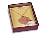 Copper Dipped Aspen Leaf with 20 Inch Gold-plated Necklace