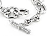 Judith Ripka Rhodium Over Sterling Silver Marine Link Bracelet